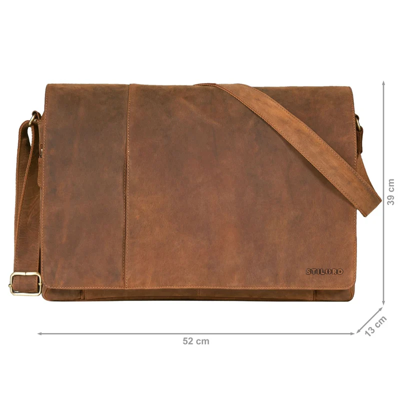"Maximus" XXL Ledertasche mit Laptopfach 17 - 21 Zoll f. Herren