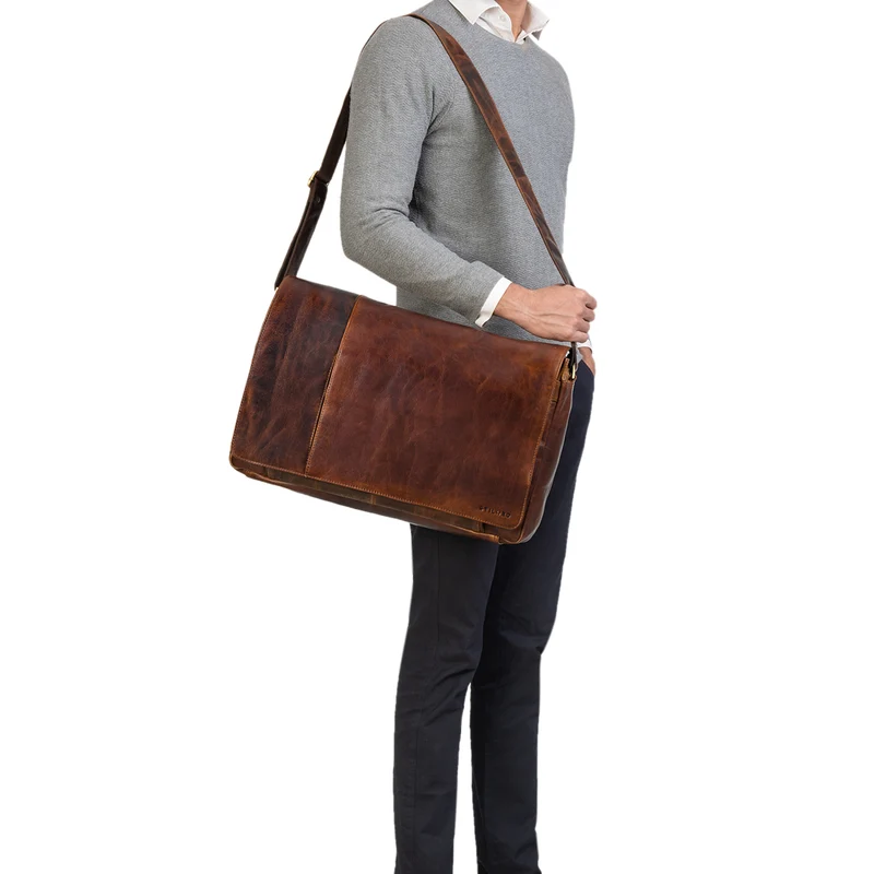 "Maximus" XXL Ledertasche mit Laptopfach 17 - 21 Zoll f. Herren