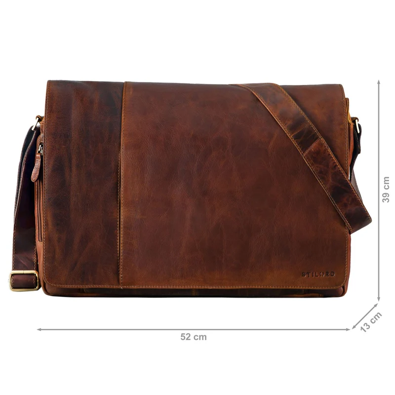 "Maximus" XXL Ledertasche mit Laptopfach 17 - 21 Zoll f. Herren