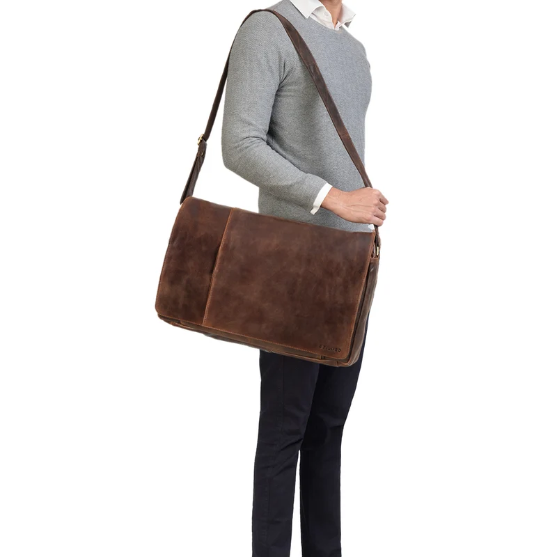 "Maximus" XXL Ledertasche mit Laptopfach 17 - 21 Zoll f. Herren