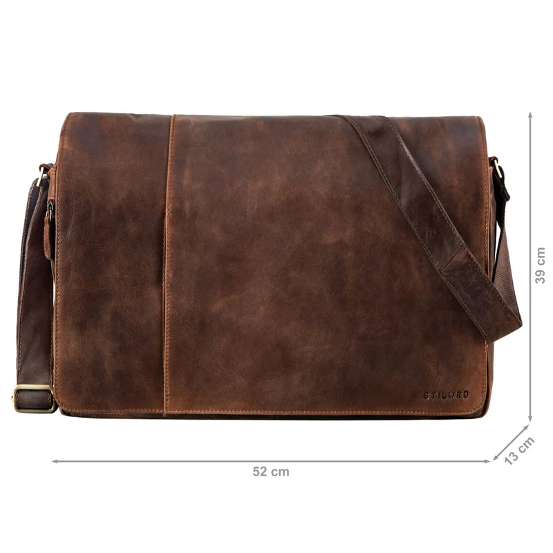 "Maximus" XXL Ledertasche mit Laptopfach 17 - 21 Zoll f. Herren
