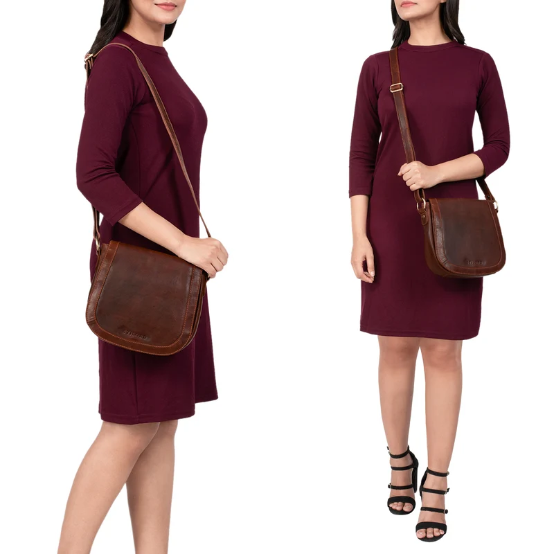 "Diana" Handtasche Damen Leder Braun