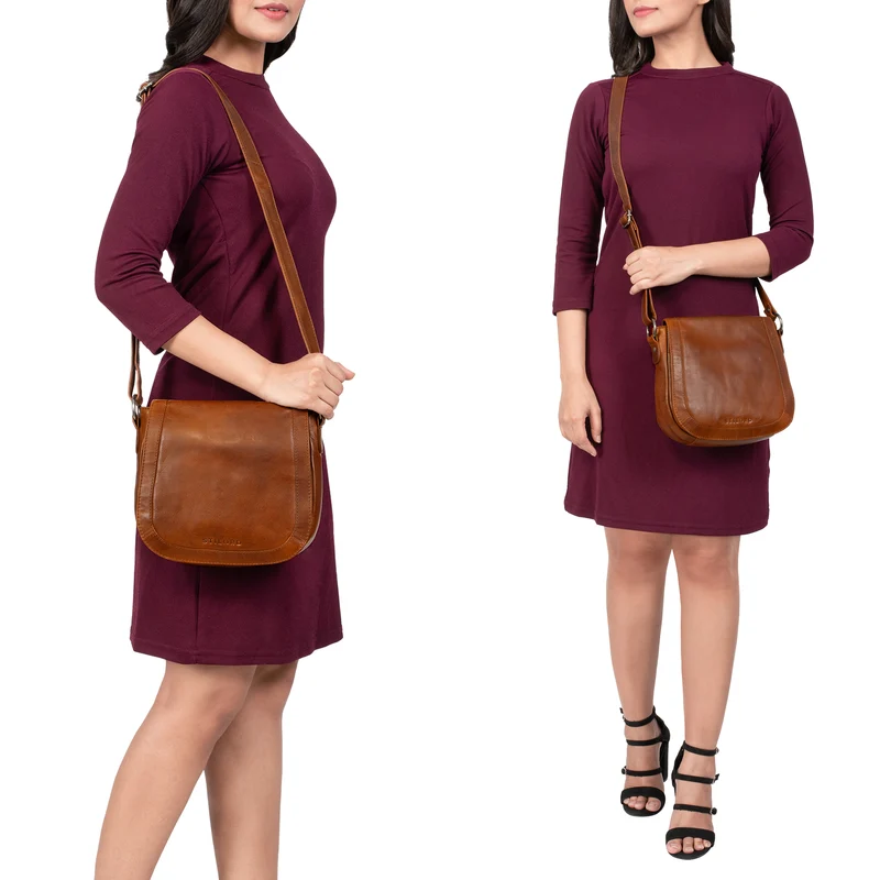 "Diana" Handtasche Damen Leder Braun