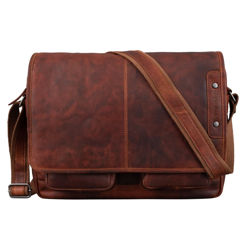 "Curtis" 15 Zoll Messenger Bag Leder