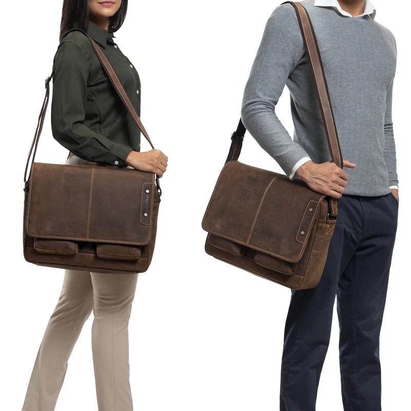 "Curtis" 15 Zoll Messenger Bag Leder