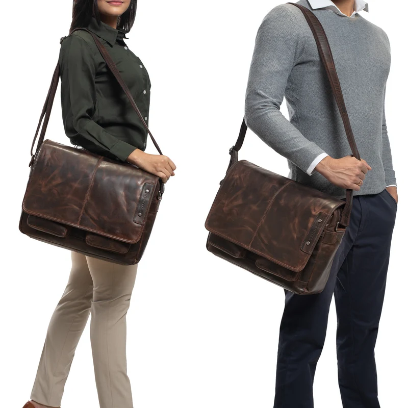 "Curtis" 15 Zoll Messenger Bag Leder