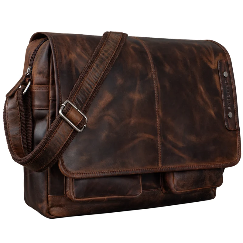 "Curtis" 15 Zoll Messenger Bag Leder