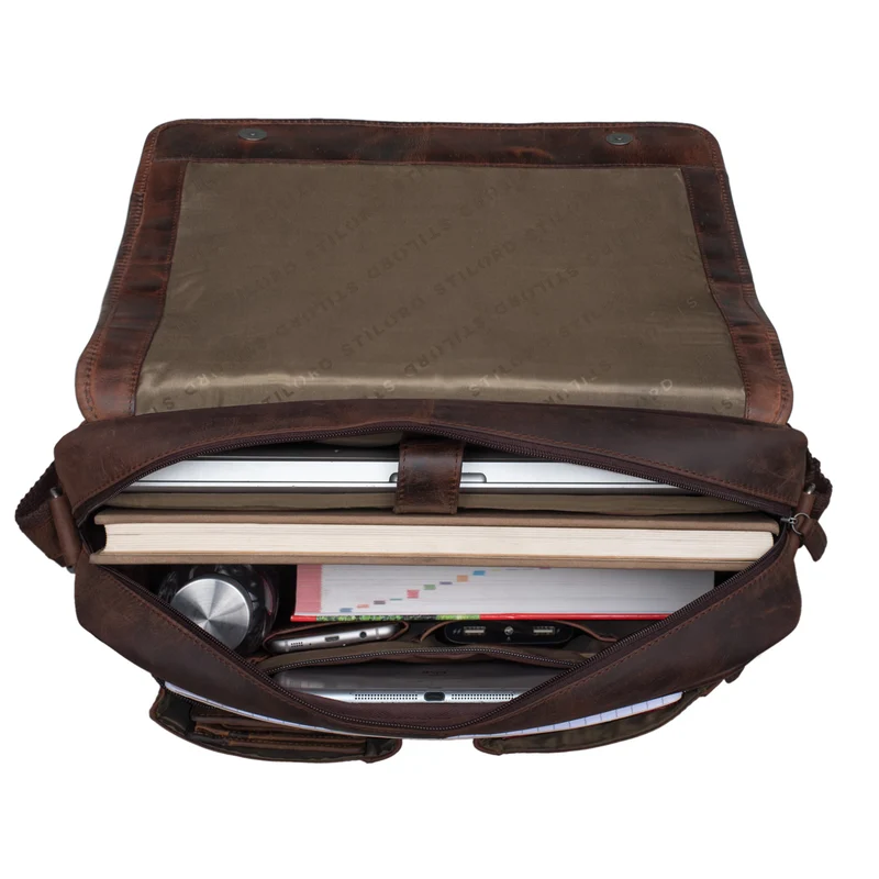 "Curtis" 15 Zoll Messenger Bag Leder
