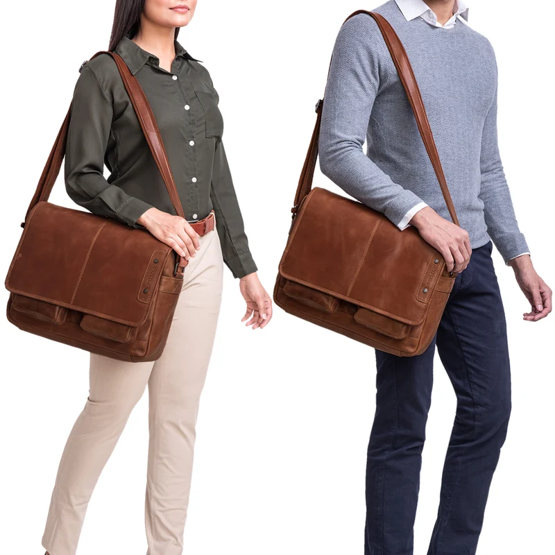 "Curtis" 15 Zoll Messenger Bag Leder