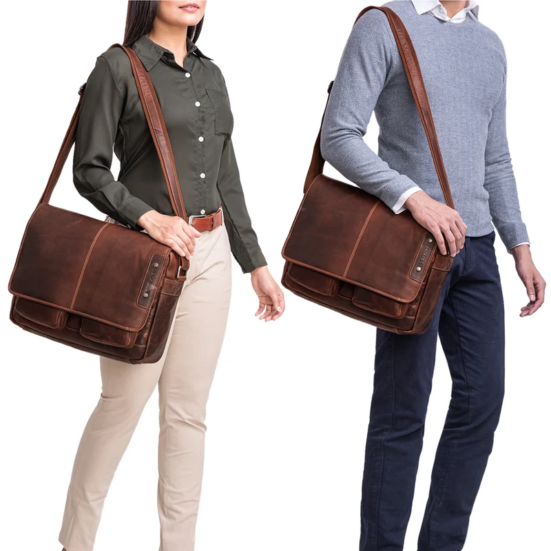 "Curtis" 15 Zoll Messenger Bag Leder
