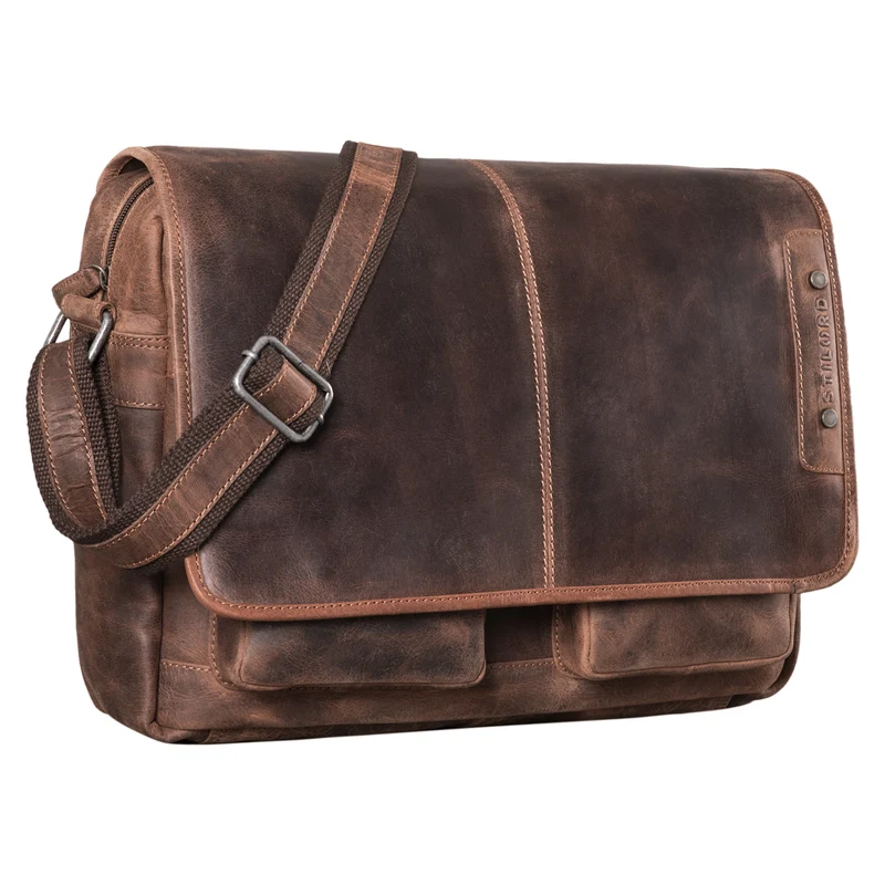 "Curtis" 15 Zoll Messenger Bag Leder