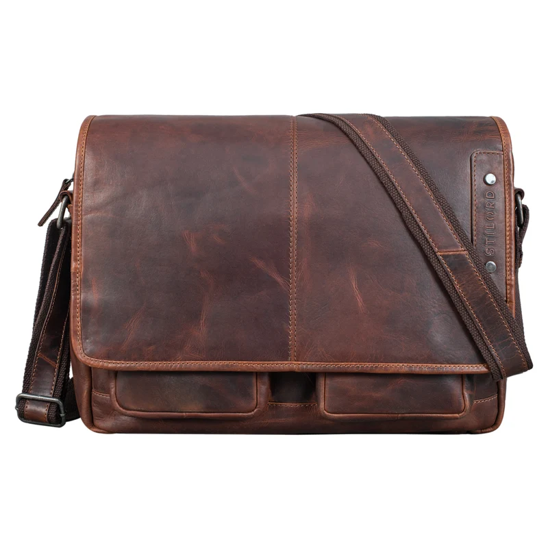 "Curtis" 15 Zoll Messenger Bag Leder
