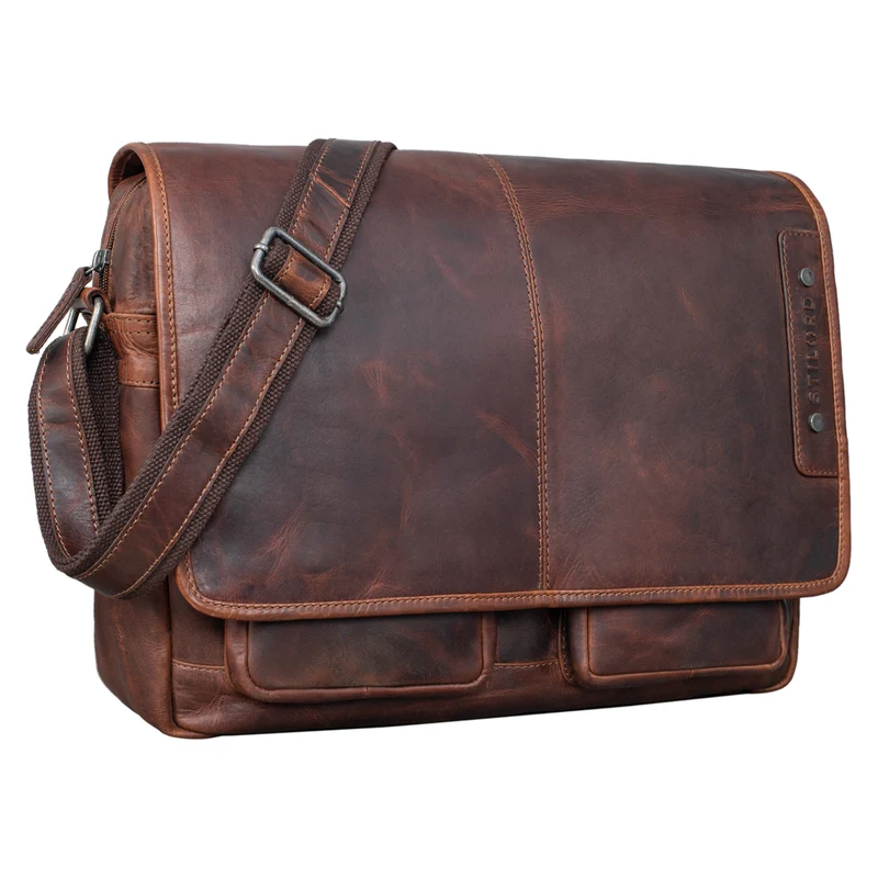 "Curtis" 15 Zoll Messenger Bag Leder