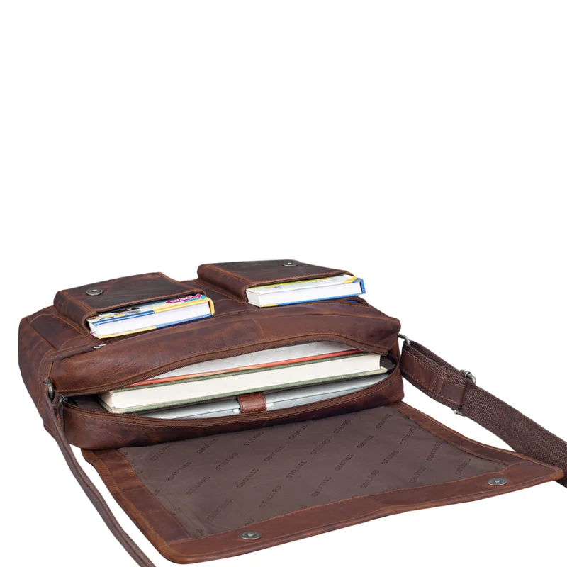 "Curtis" 15 Zoll Messenger Bag Leder
