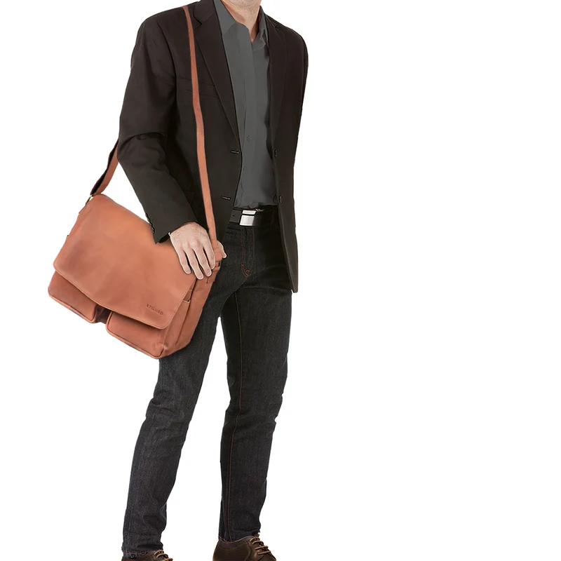 B-WARE "Leonardo" Herren Ledertasche Umhängetasche Vintage