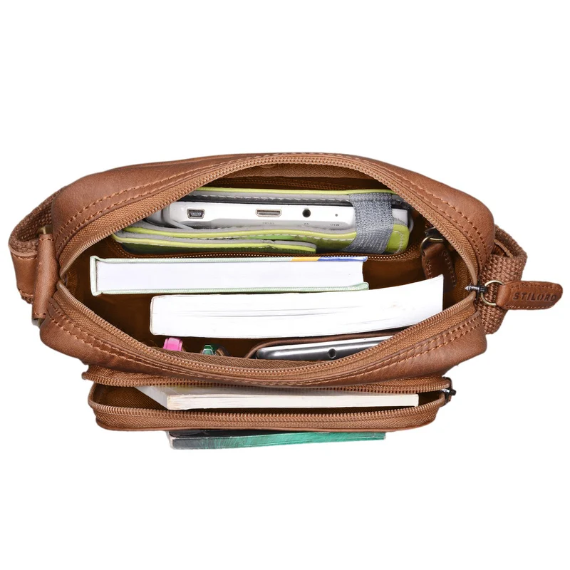 "Jamie" Herren Ledertasche Umhängetasche klein