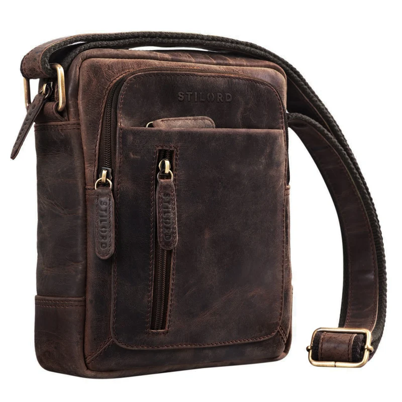 "Jamie" Herren Ledertasche Umhängetasche klein