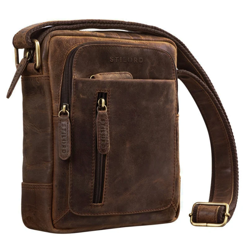 "Jamie" Herren Ledertasche Umhängetasche klein