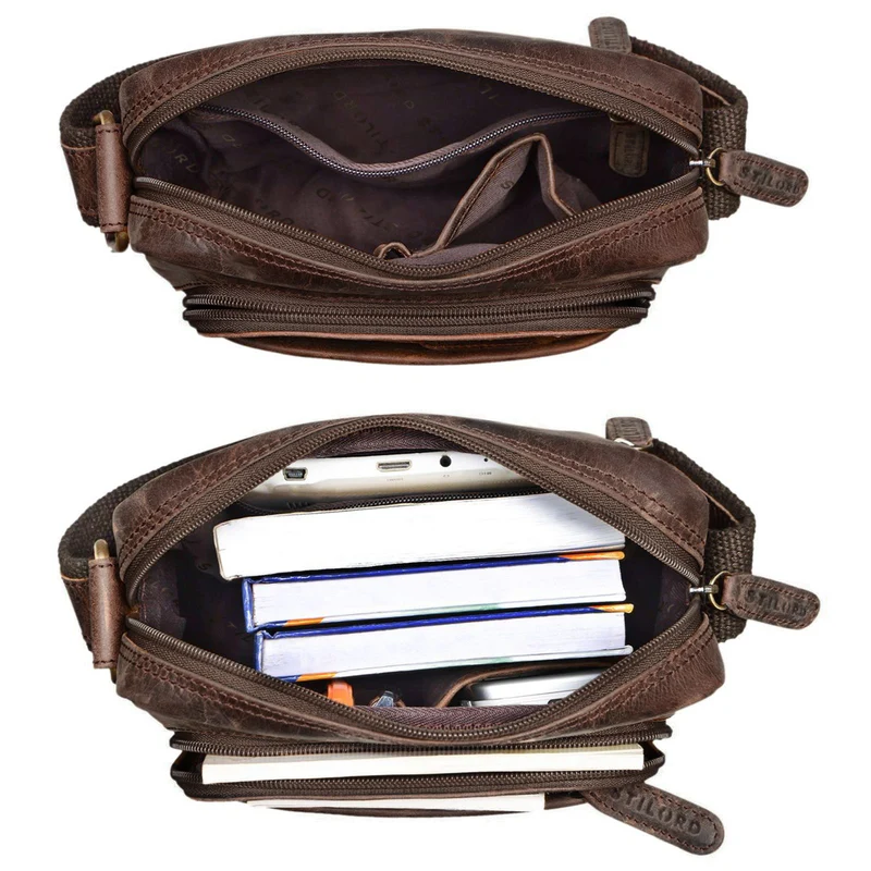 "Jamie" Herren Ledertasche Umhängetasche klein
