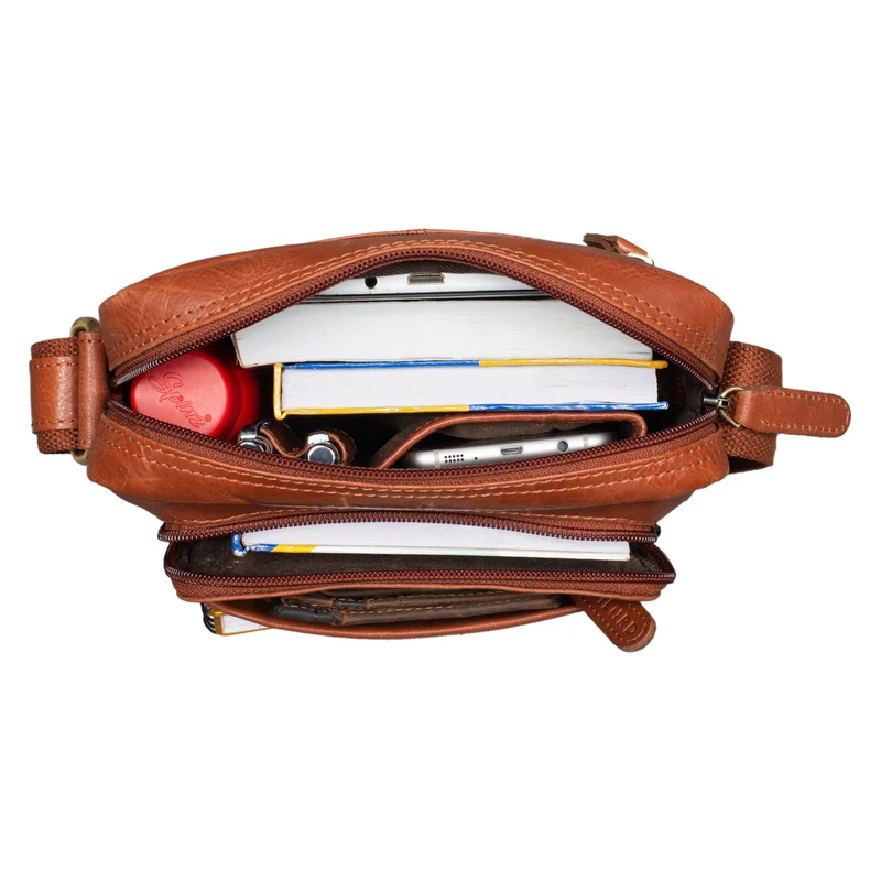 "Jamie" Herren Ledertasche Umhängetasche klein