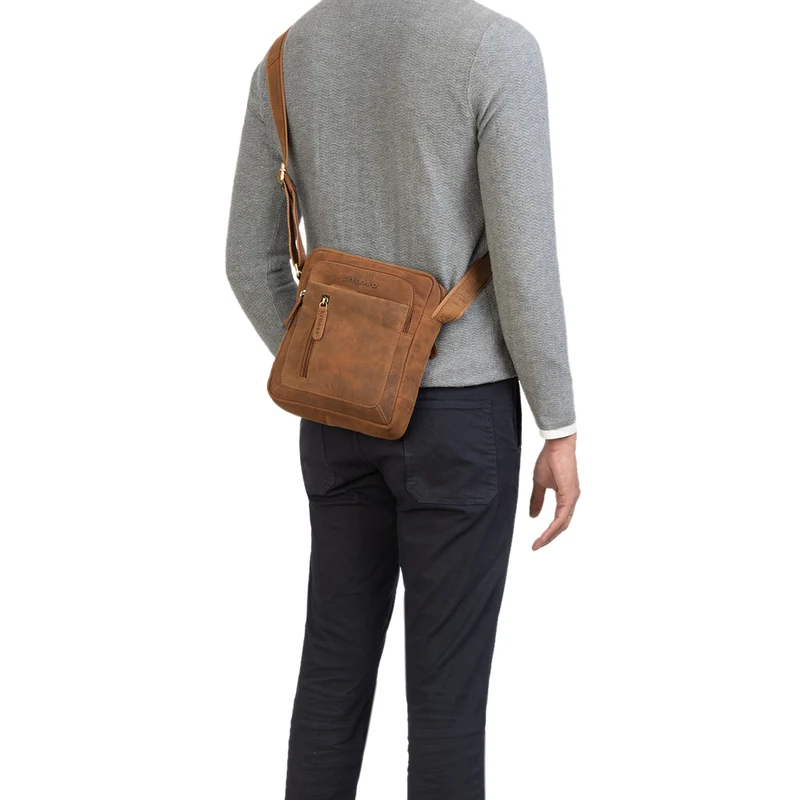 "Jamie" Herren Ledertasche Umhängetasche klein