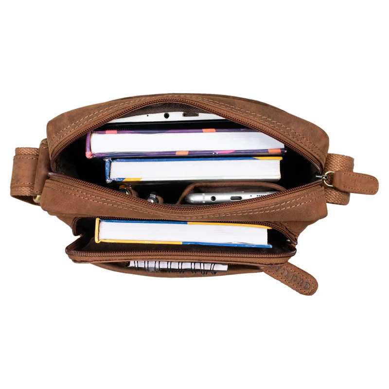 "Jamie" Herren Ledertasche Umhängetasche klein