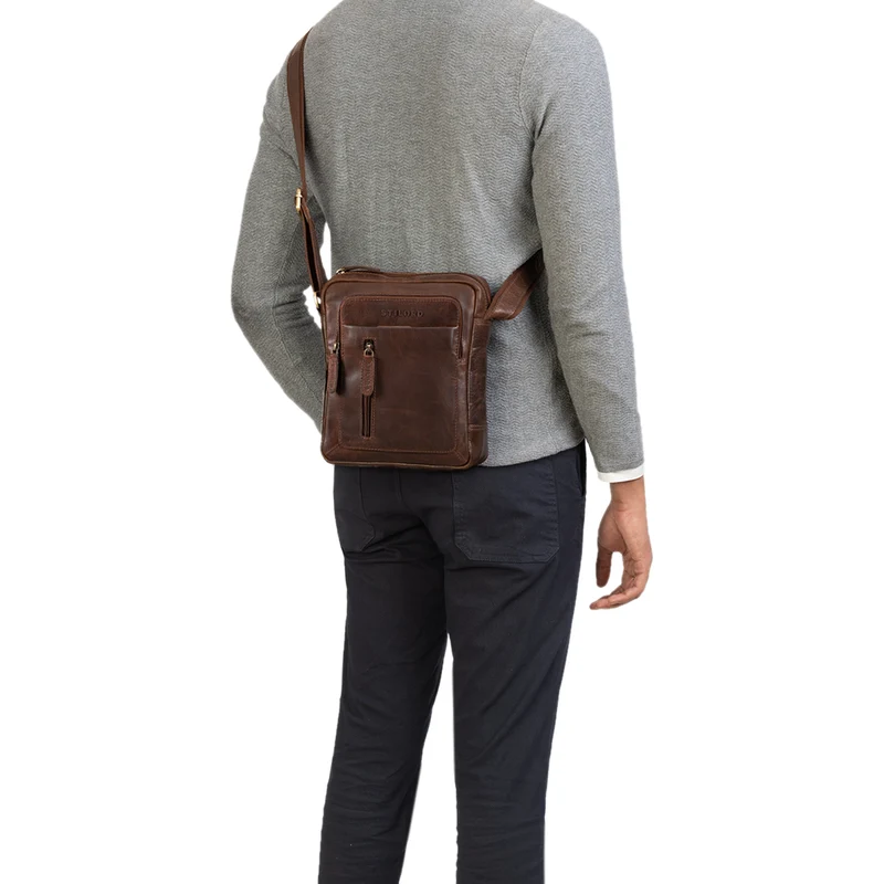"Jamie" Herren Ledertasche Umhängetasche klein