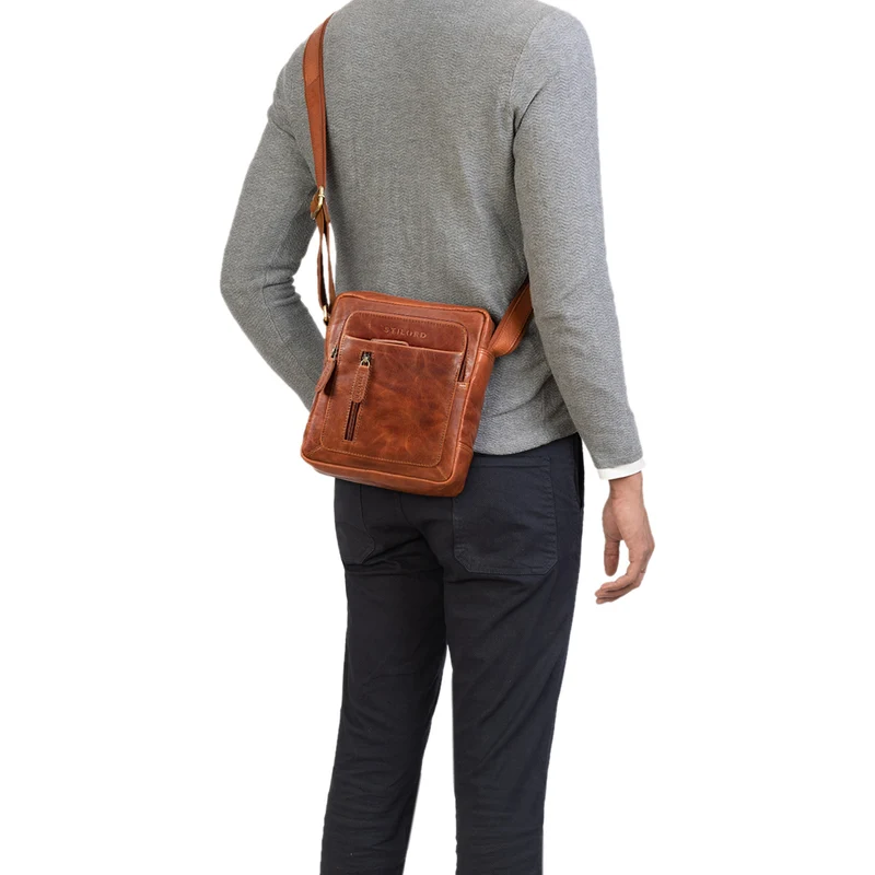 "Jamie" Herren Ledertasche Umhängetasche klein