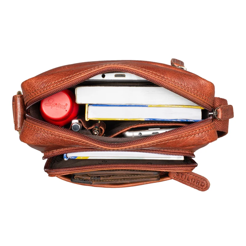 "Jamie" Herren Ledertasche Umhängetasche klein