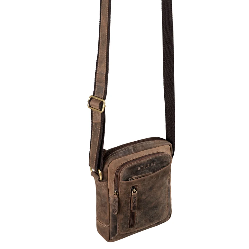 "Jamie" Herren Ledertasche Umhängetasche klein