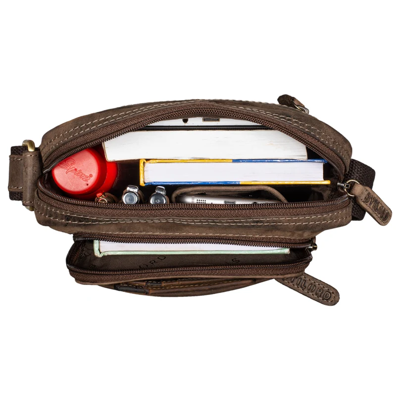 "Jamie" Herren Ledertasche Umhängetasche klein