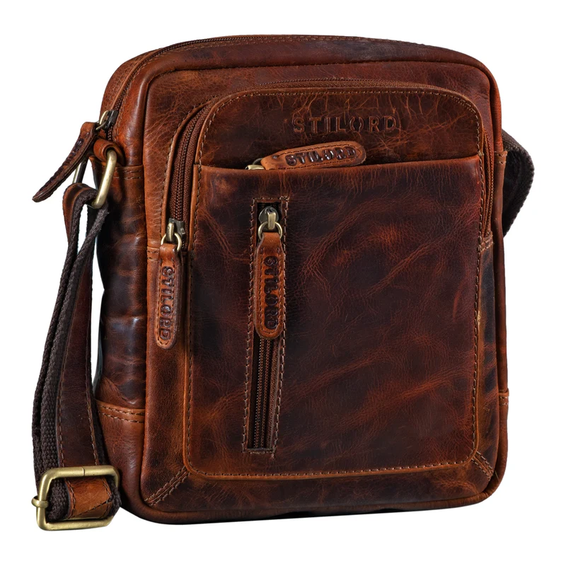 "Jamie" Herren Ledertasche Umhängetasche klein