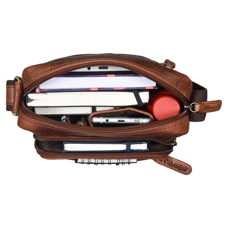 "Jamie" Herren Ledertasche Umhängetasche klein