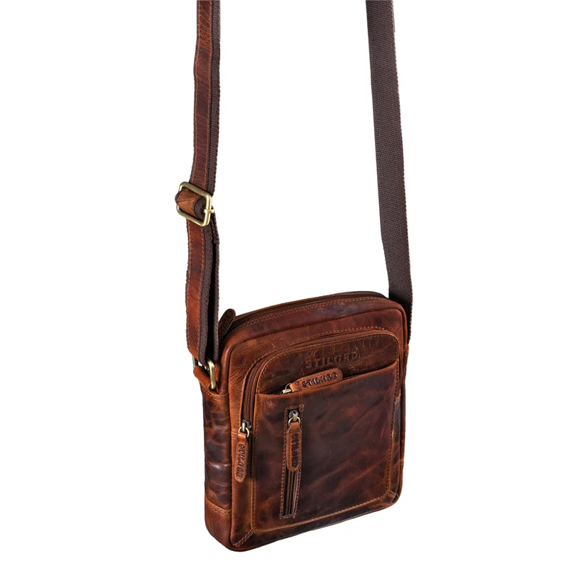 "Jamie" Herren Ledertasche Umhängetasche klein