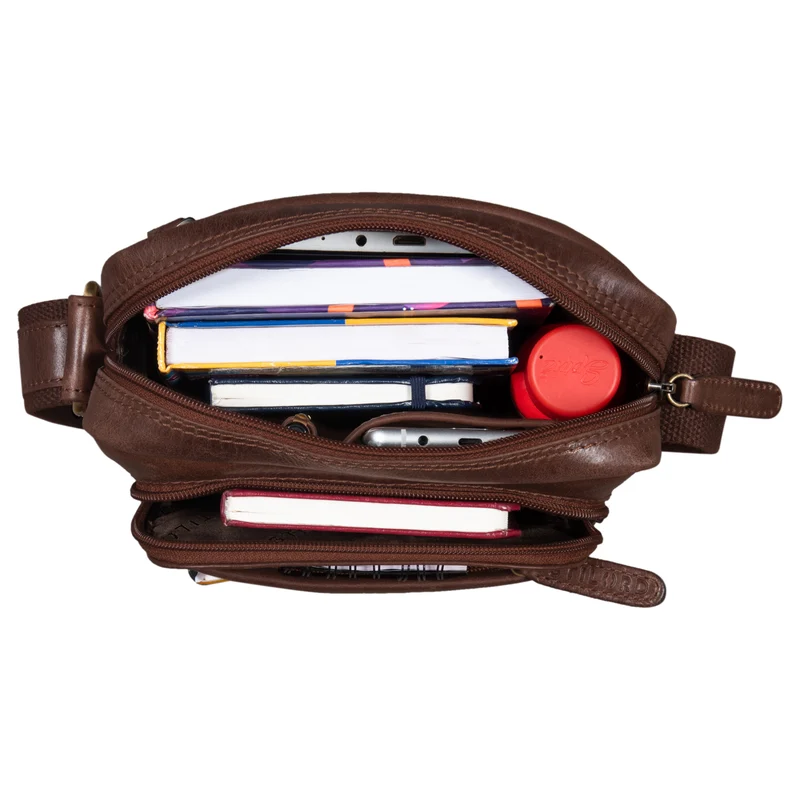 "Jamie" Herren Ledertasche Umhängetasche klein