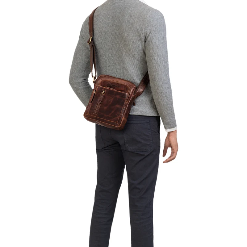 "Jamie" Herren Ledertasche Umhängetasche klein