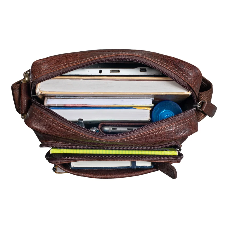 "Jamie" Herren Ledertasche Umhängetasche klein