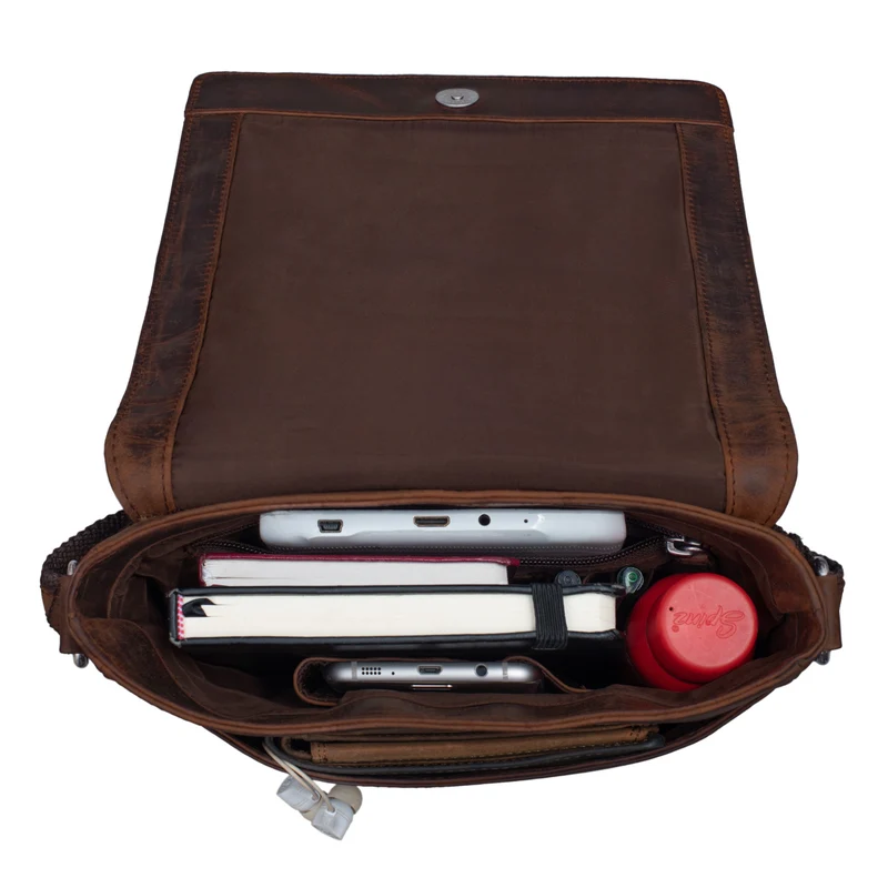 "Gerry" Kleine Leder Messenger Bag Hochformat