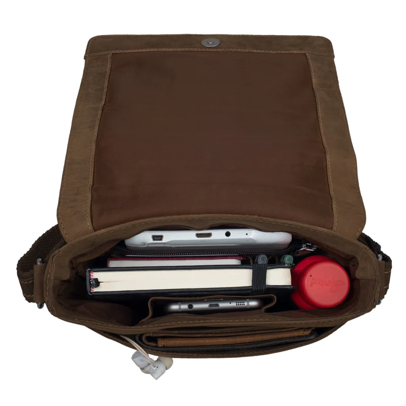 "Gerry" Kleine Leder Messenger Bag Hochformat