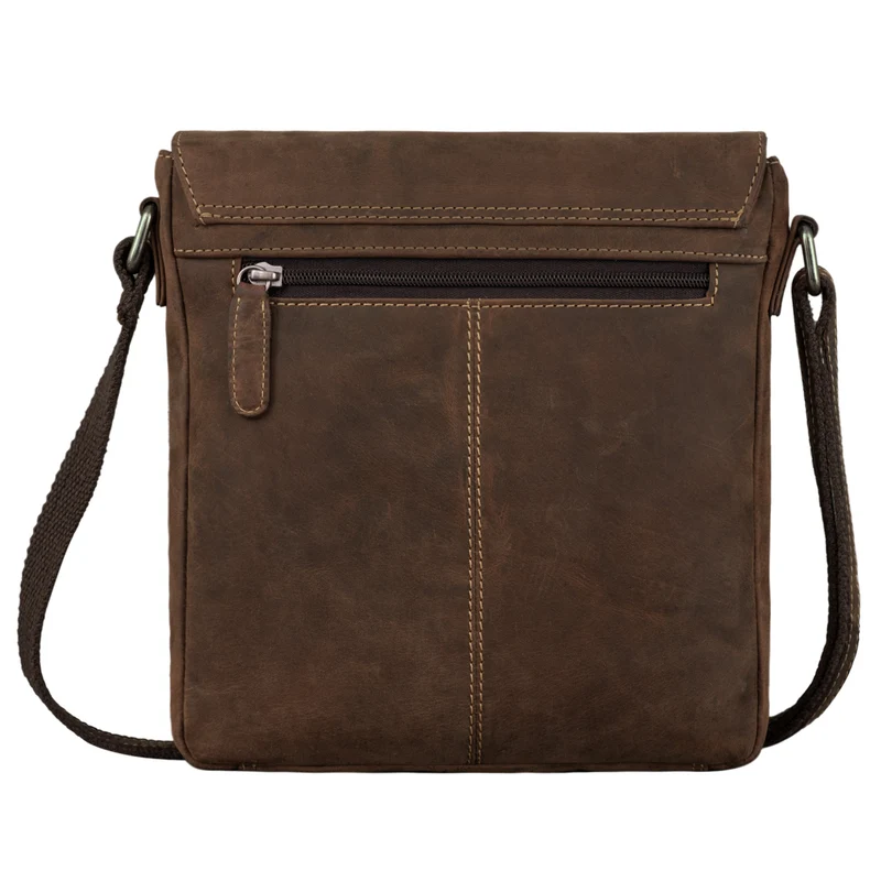 "Gerry" Kleine Leder Messenger Bag Hochformat