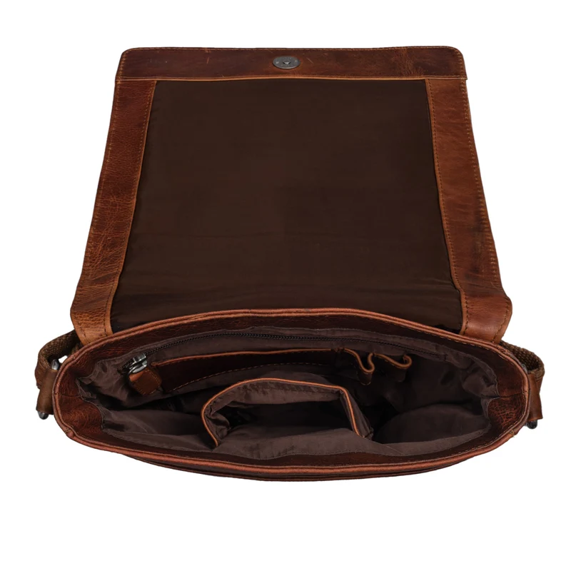 "Gerry" Kleine Leder Messenger Bag Hochformat
