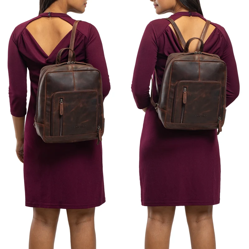"Walker" Leder Rucksack Daypack Klein Robust