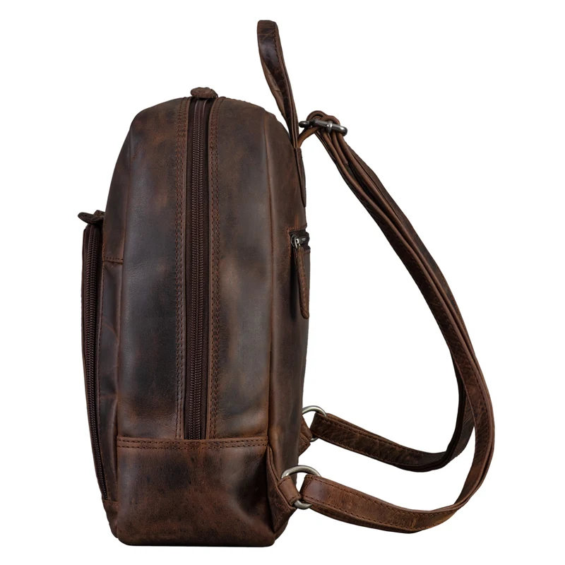 "Walker" Leder Rucksack Daypack Klein Robust