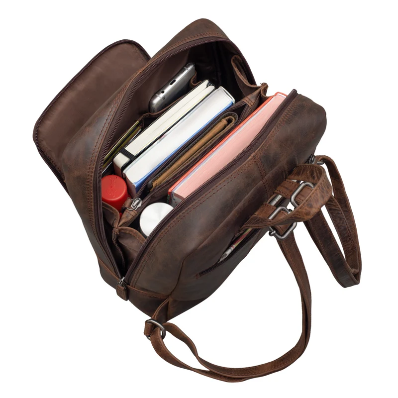 "Walker" Leder Rucksack Daypack Klein Robust