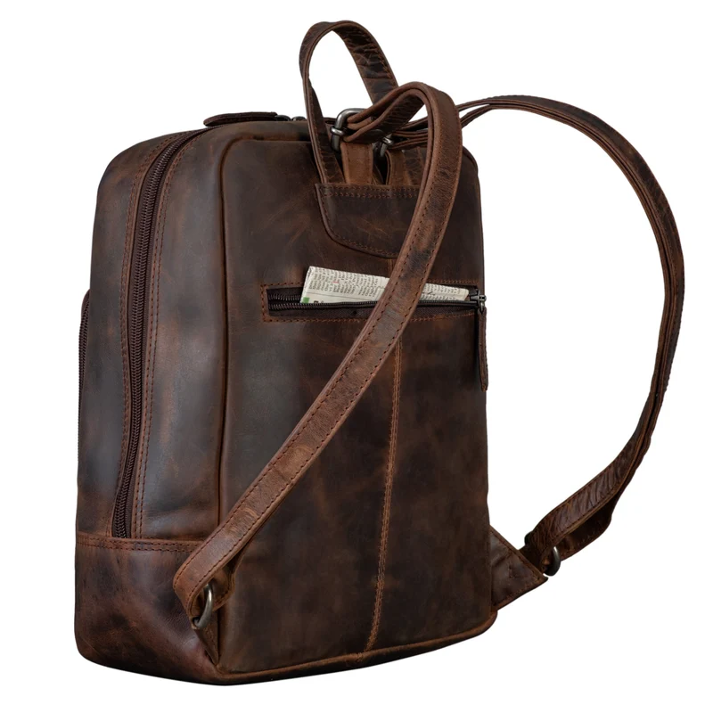 "Walker" Leder Rucksack Daypack Klein Robust