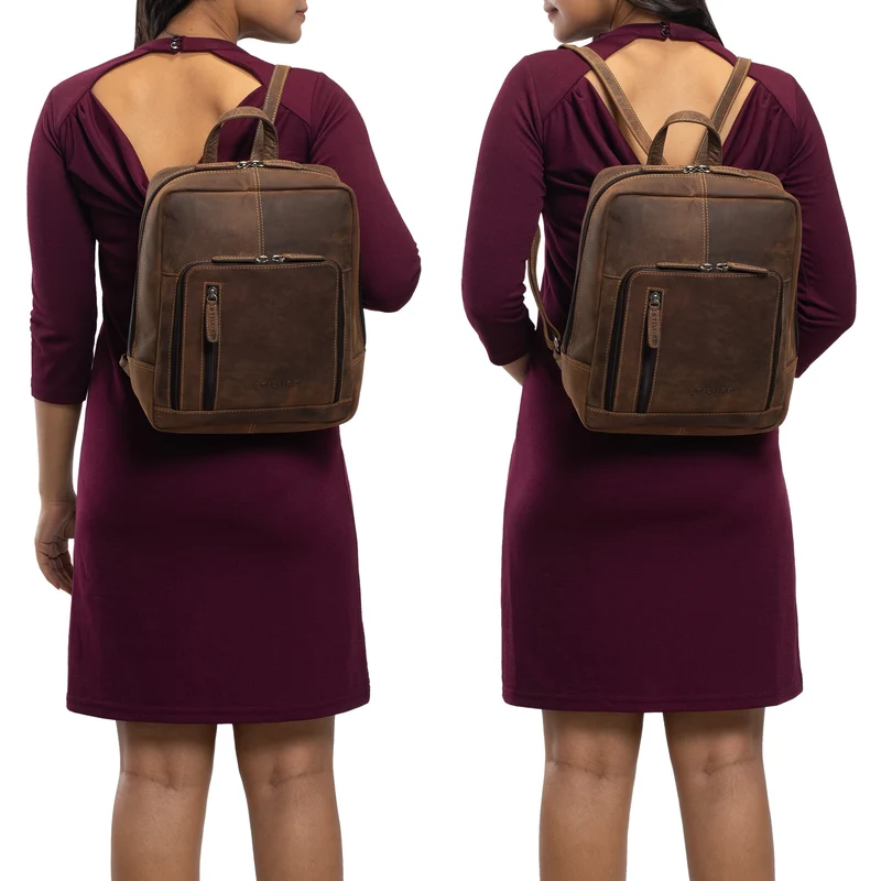 "Walker" Leder Rucksack Daypack Klein Robust