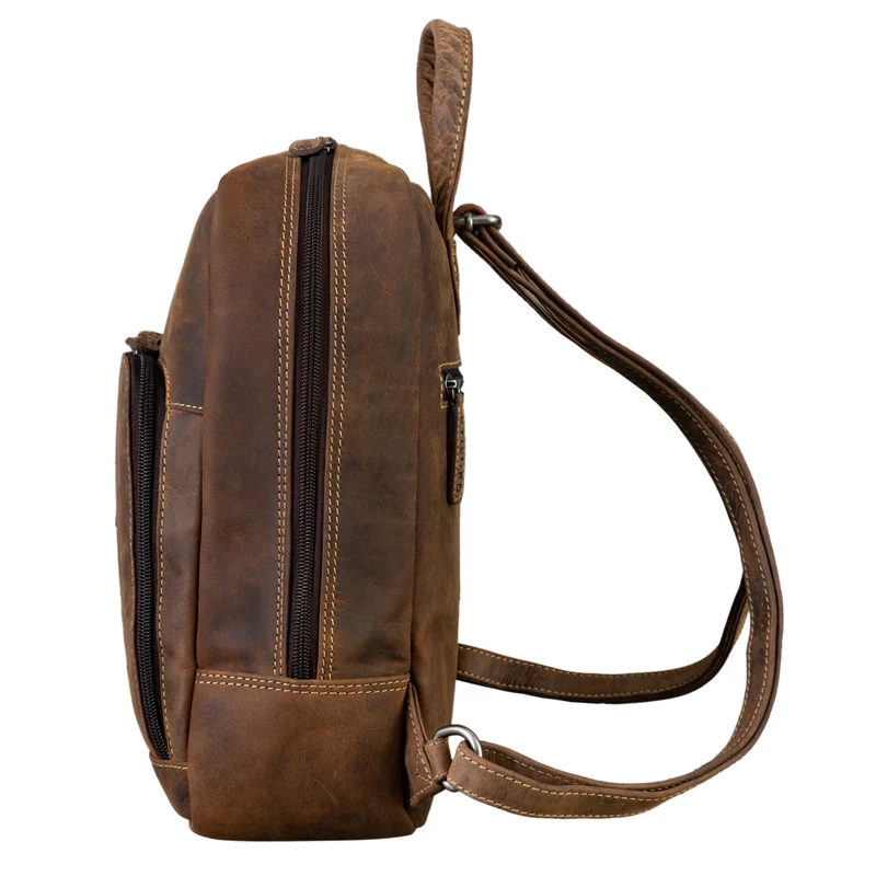 "Walker" Leder Rucksack Daypack Klein Robust