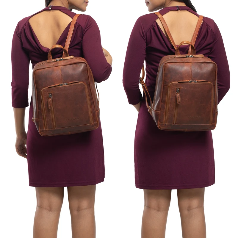 "Walker" Leder Rucksack Daypack Klein Robust