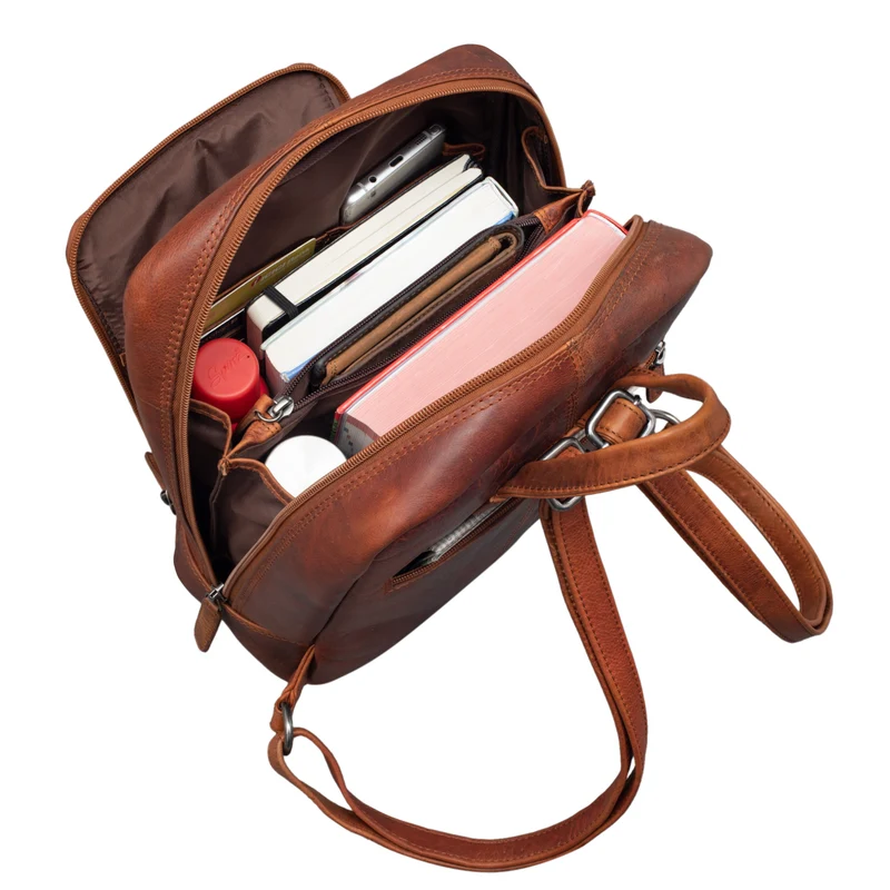 "Walker" Leder Rucksack Daypack Klein Robust