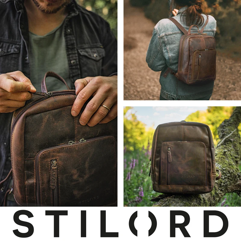 "Walker" Leder Rucksack Daypack Klein Robust